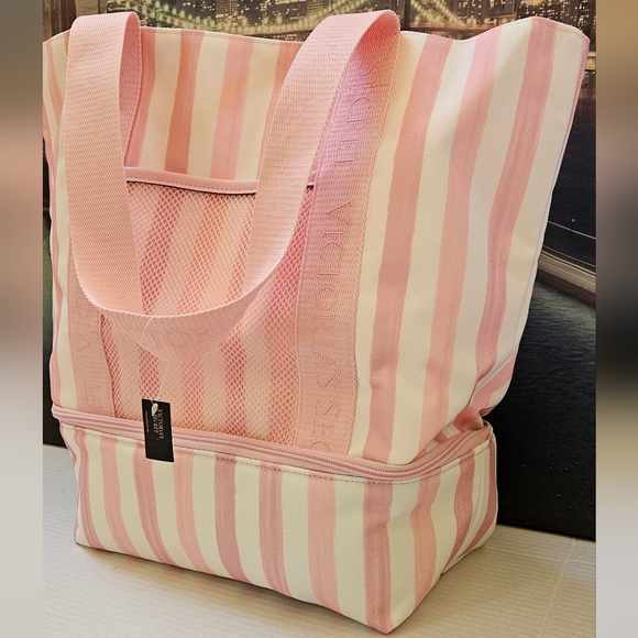 Victoria's Secret Pink Striped Tote Bag NWT - Picture 2 of 14